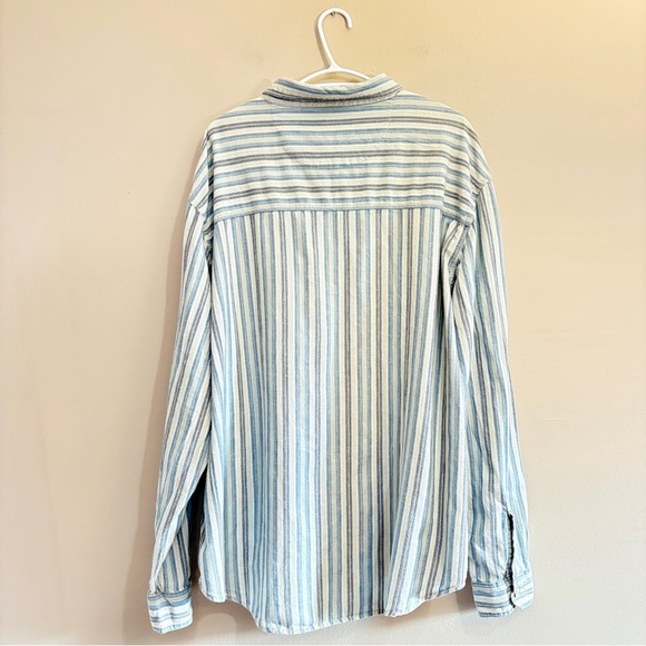Vintage Levi’s Blue & White Stripe Relaxed Cotton Button Up Shirt - Size XXL EUC - Picture 12 of 15